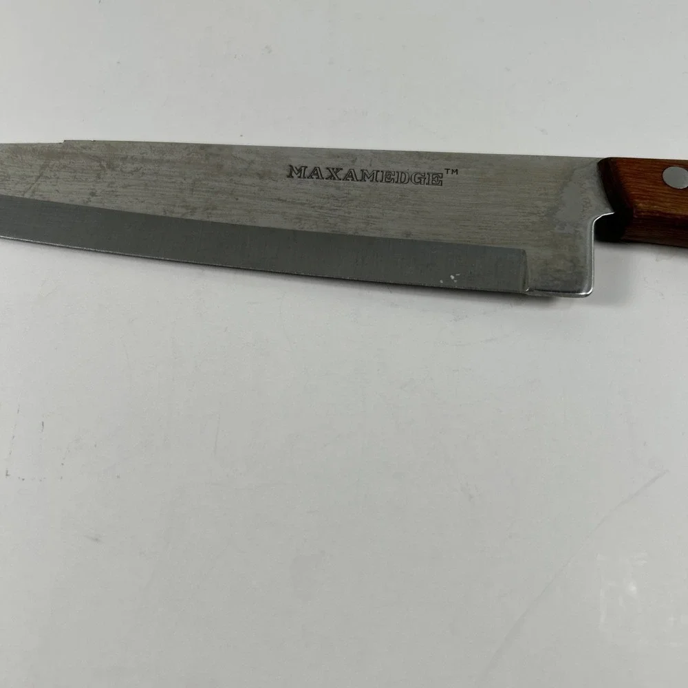 Vintage Maxamedge Butcher Knife‎ Kitchen Wooden Handle